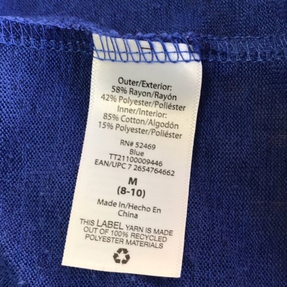 TIME AND TRU duster and blouse set, nautical look, royal blue and‎ white size M - Picture 9 of 10